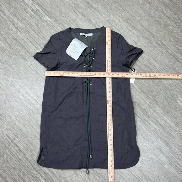 Lovers + Friends Waterfront Sheath Shift Shirt Dress Lace Up Gray Size Small - Picture 3 of 7